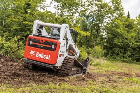 white and black Bobcat compact track loader