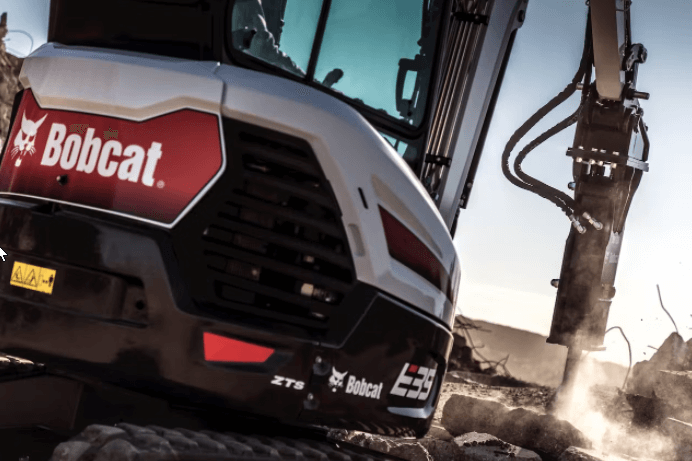 Bobcat E35 with Nitrogen Breaker Attachment