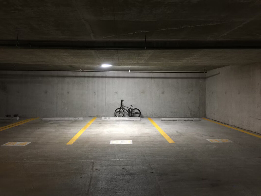 bicycle in parking garage 